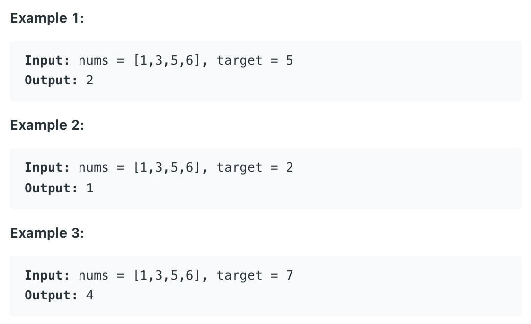 Leetcode Search Insert Position